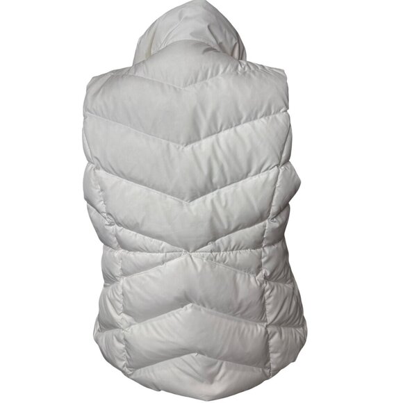 J.Crew Womens White Puffer Vest Size M Quilted Down Button Front Sleeveless Warm - Picture 9 of 13